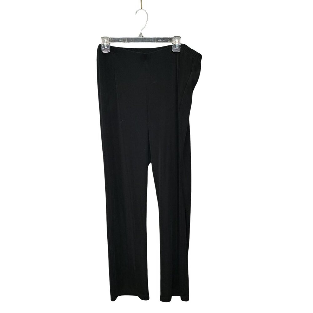 Chicos Womens Black Pull-On Travel Pants Size 3 Polyester & Spandex